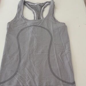 Lululemon Athletica Black and White Striped Tank Top